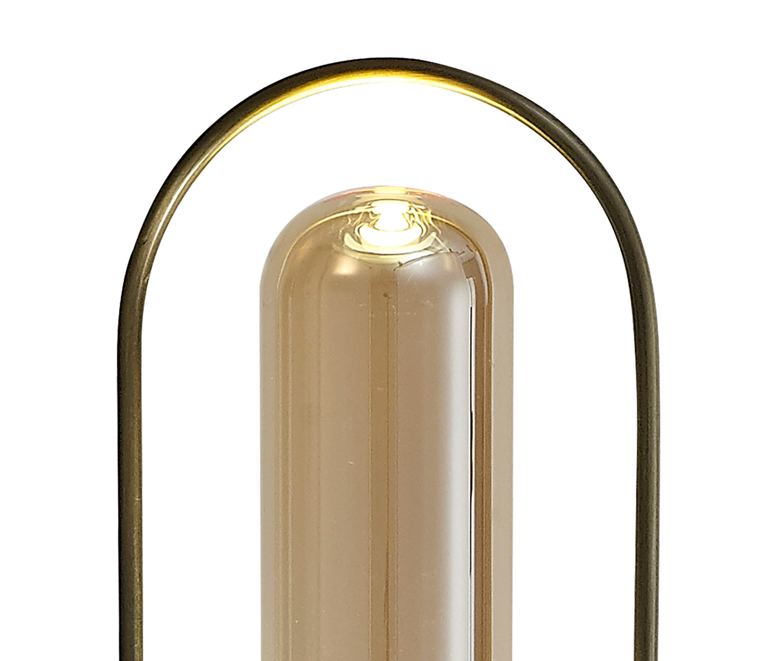 Rae Floor Lamp, 1 x 7W LED, 4000K, 790lm, Antique Brass/Amber, 3yrs Warranty