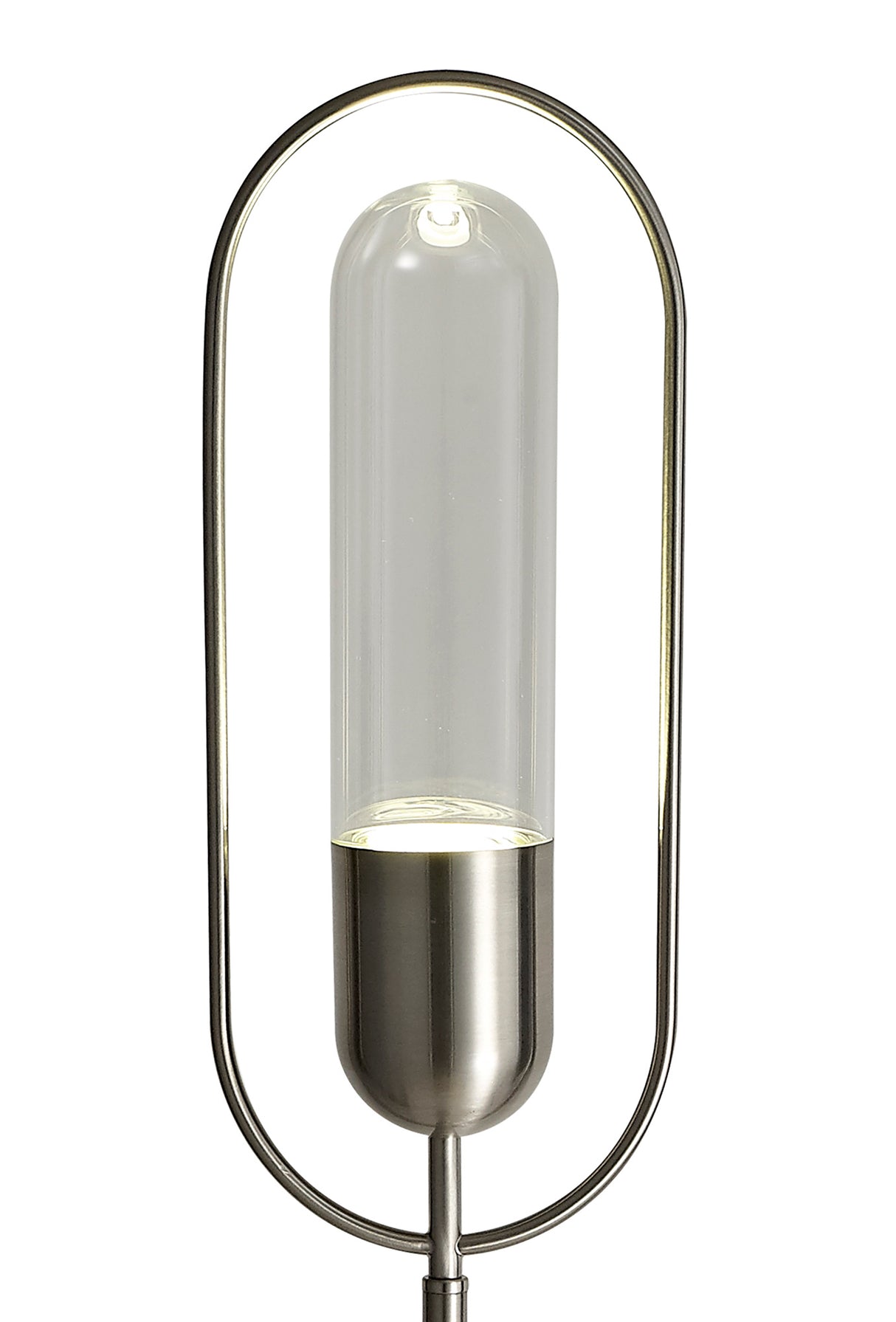 Rae Floor Lamp, 1 x 7W LED, 4000K, 790lm, Satin Nickel/Clear, 3yrs Warranty