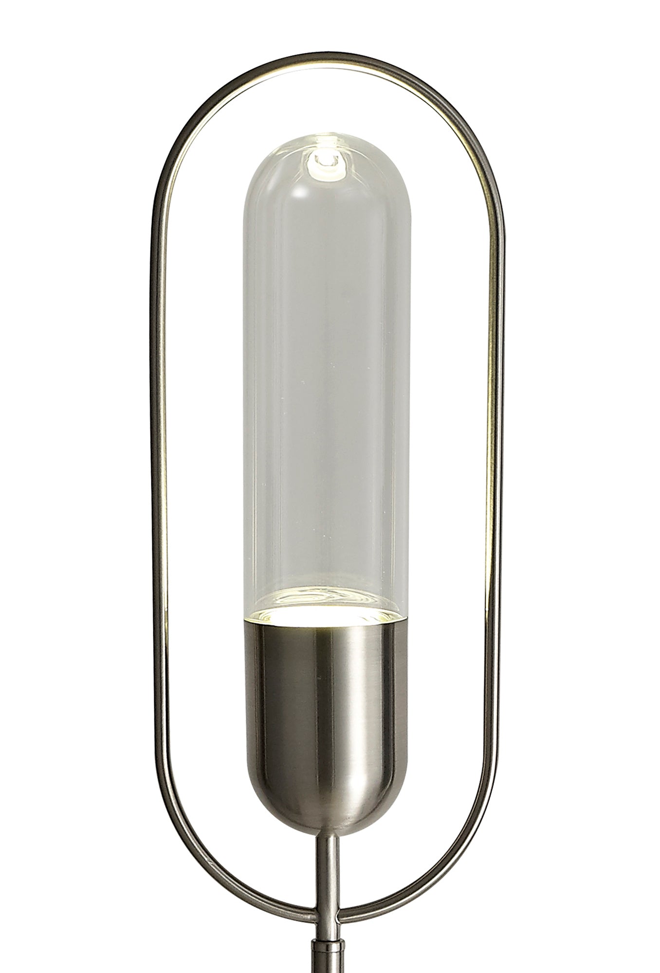 Rae Floor Lamp, 1 x 7W LED, 4000K, 790lm, Satin Nickel/Clear, 3yrs Warranty