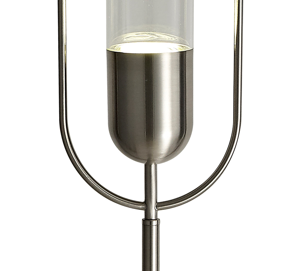 Rae Floor Lamp, 1 x 7W LED, 4000K, 790lm, Satin Nickel/Clear, 3yrs Warranty