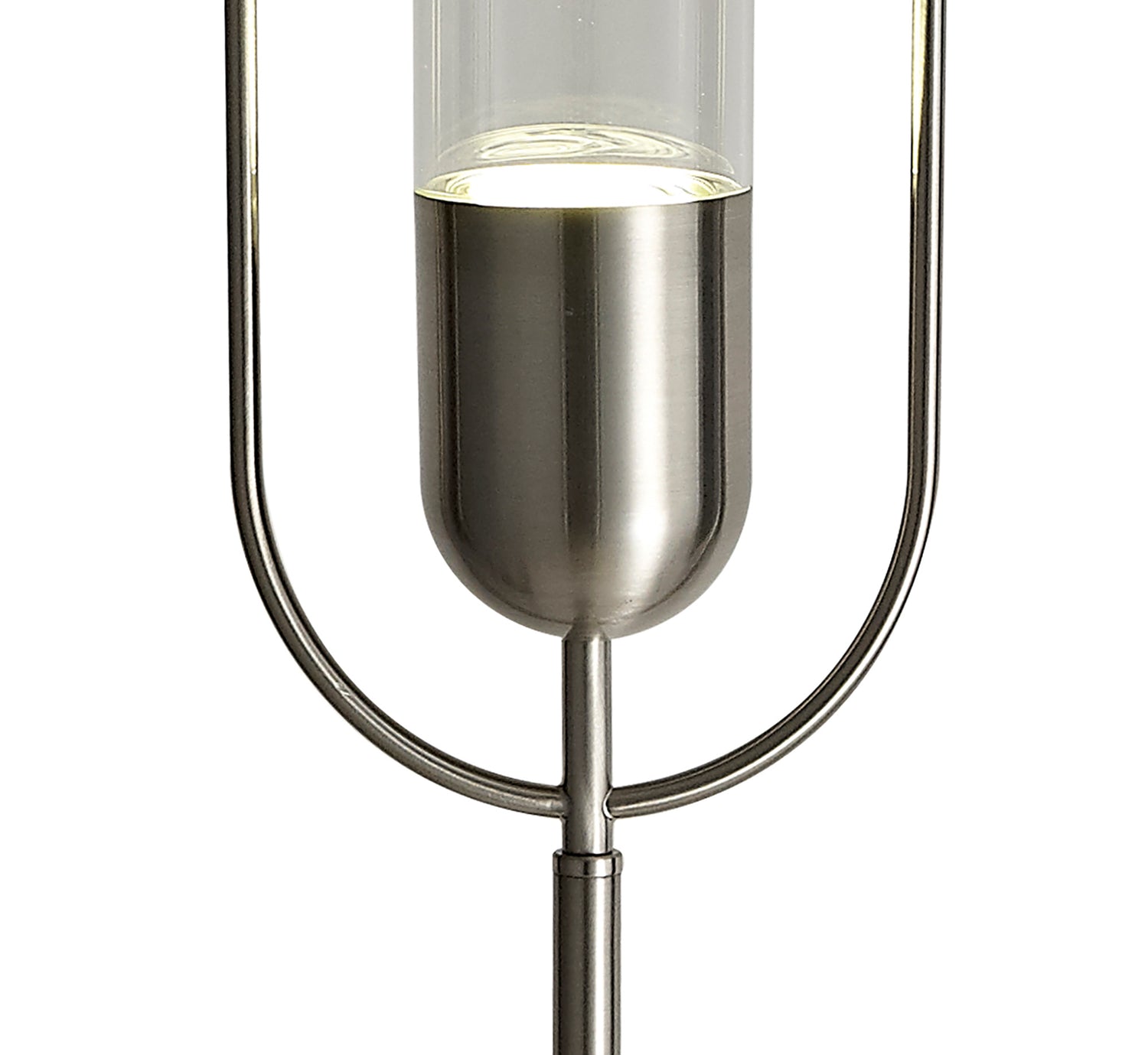 Rae Floor Lamp, 1 x 7W LED, 4000K, 790lm, Satin Nickel/Clear, 3yrs Warranty