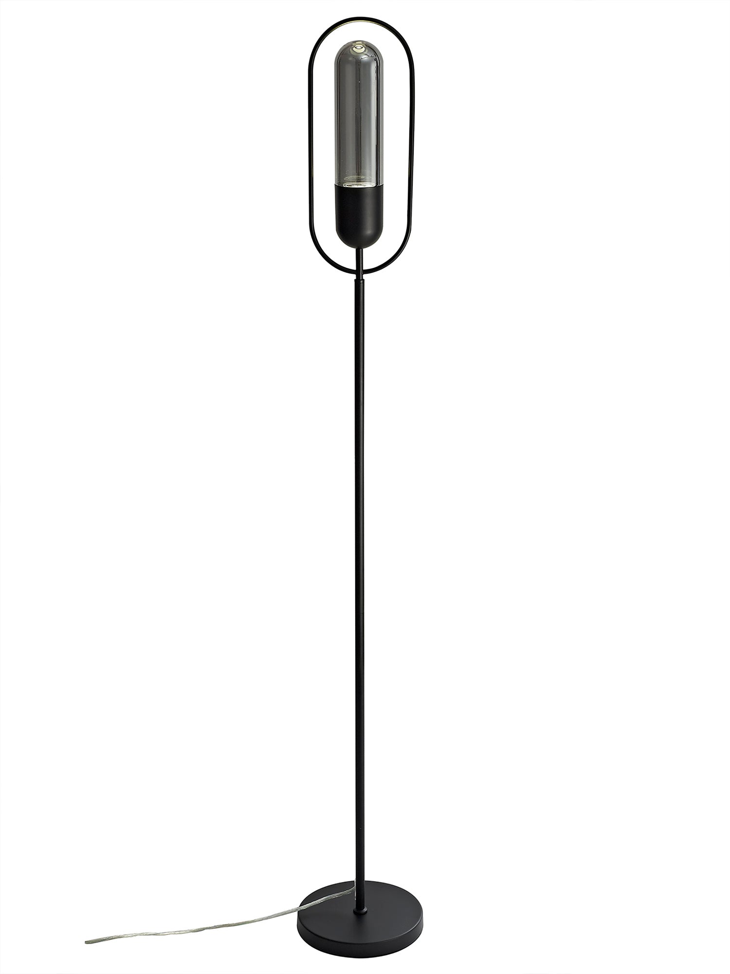 Rae Floor Lamp, 1 x 7W LED, 4000K, 790lm, Black/Smoked, 3yrs Warranty