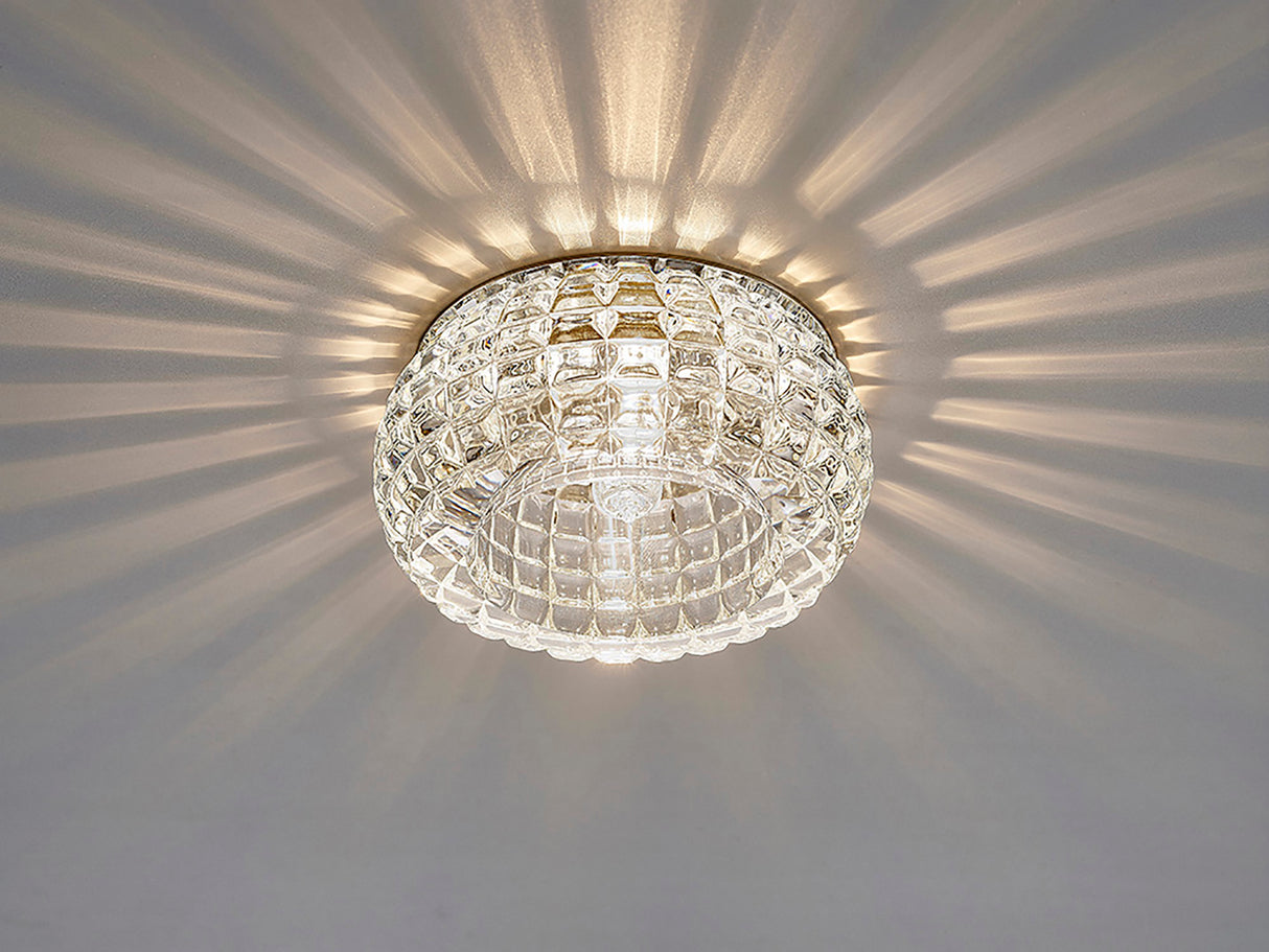 Ria G9 Cube Pattern Square AND ROUND Downlight 1 Light Polished Chrome/Crystal