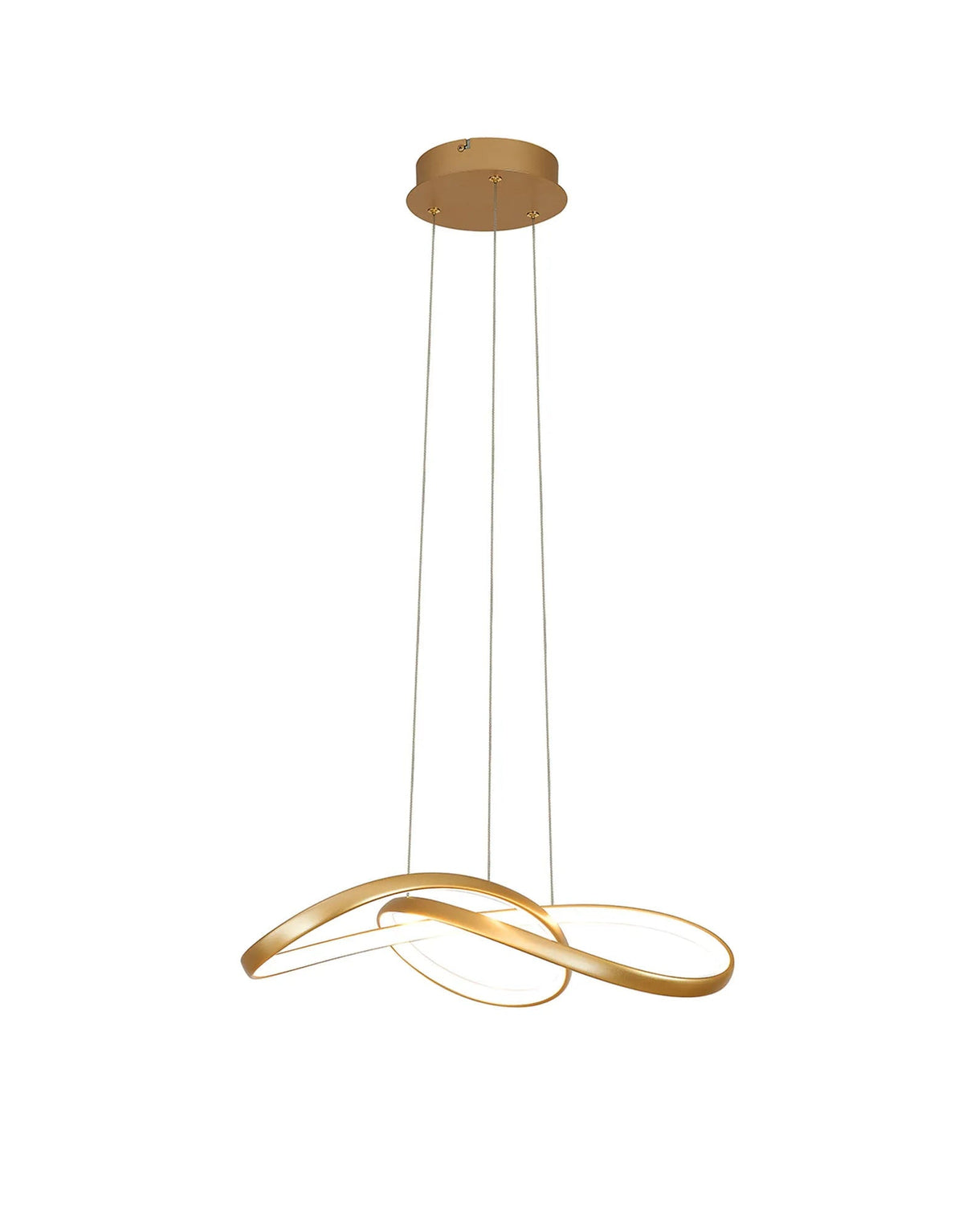 Rigg Triac Dimmable Twisted Pendant, 1 x 28W LED, 3000K, Champagne Gold