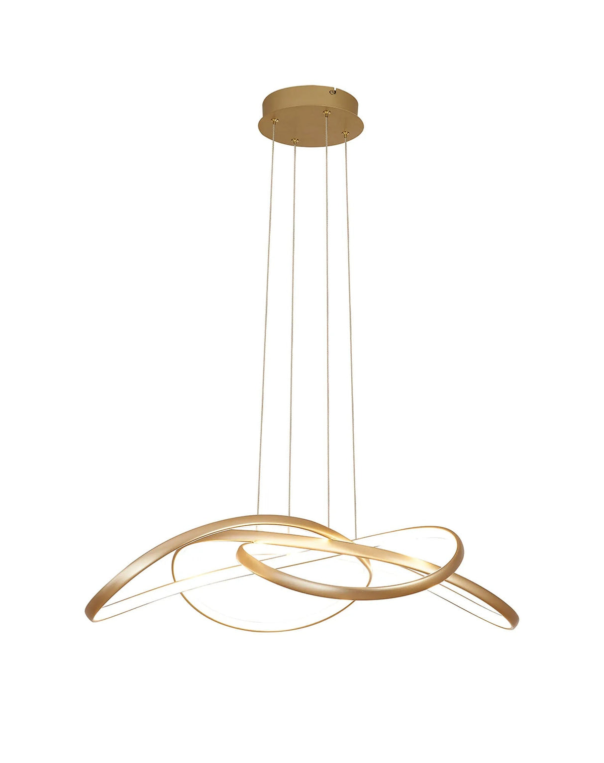 Rigg Triac Dimmable Twisted Pendant, 1 x 60W LED, 3000K, Champagne Gold