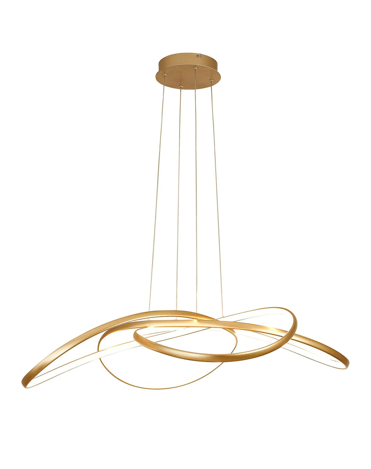 Rigg Triac Dimmable Twisted Pendant, 1 x 72W LED, 3000K, Champagne Gold