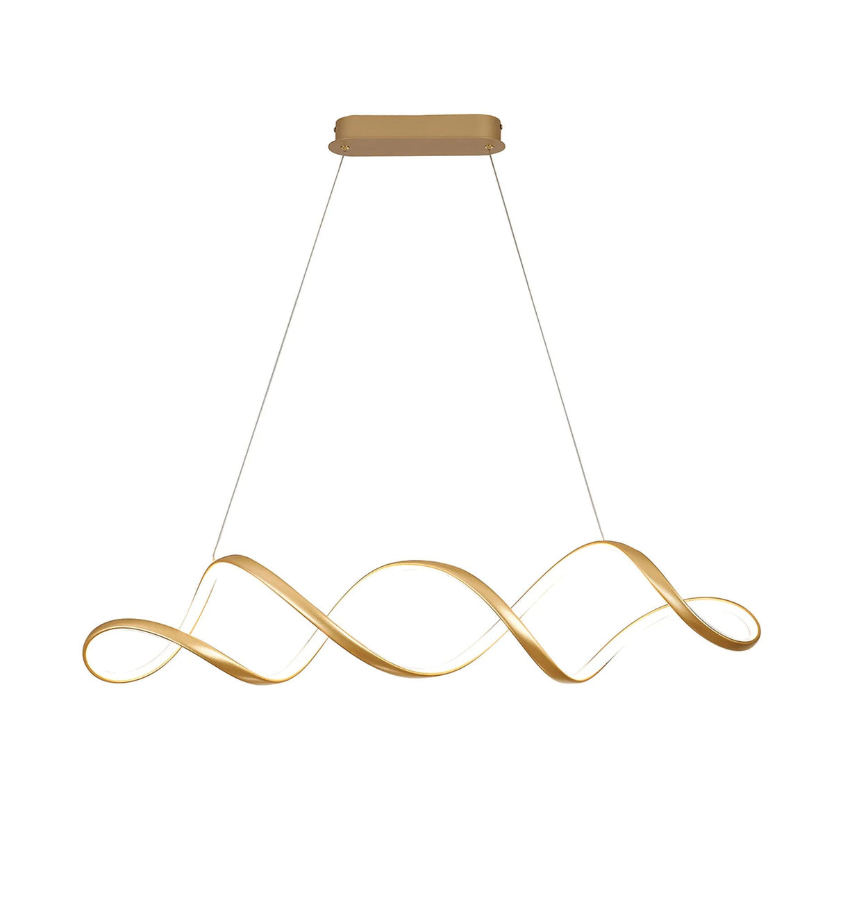 Rigg Triac Dimmable Wave Pendant, 1 x 42W LED, 3000K, Champagne Gold
