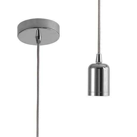 Robson 2m 1 Light Pendant Chrome, E27 Max 60W & Deeper Shade Ring