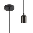 Robson 2m 1 Light Pendant Black Chrome, E27 Max 60W & Deeper Shade Ring