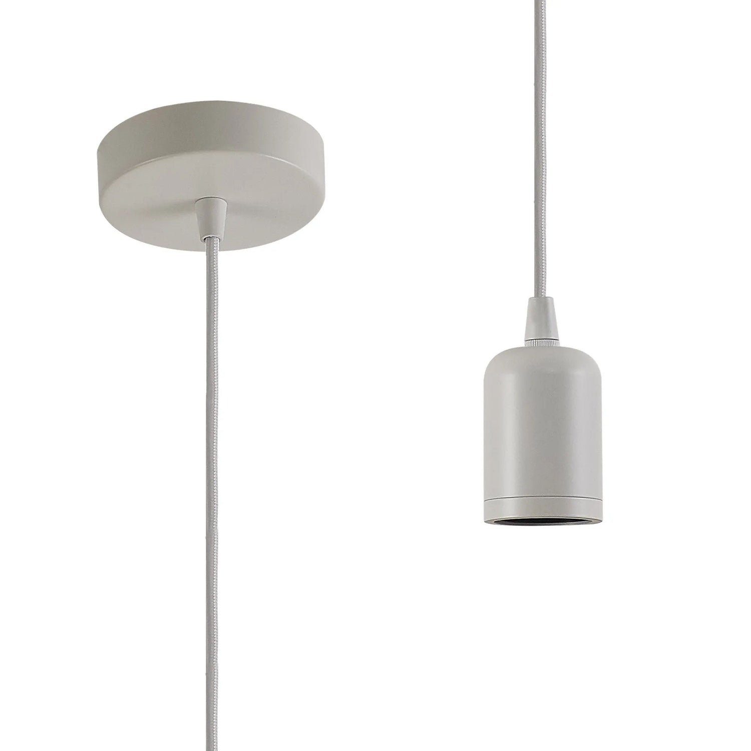 Robson 2m 1 Light Pendant White, E27 Max 60W & Deeper Shade Ring