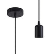 Robson 2m 1 Light Pendant Black, E27 Max 60W & Deeper Shade Ring