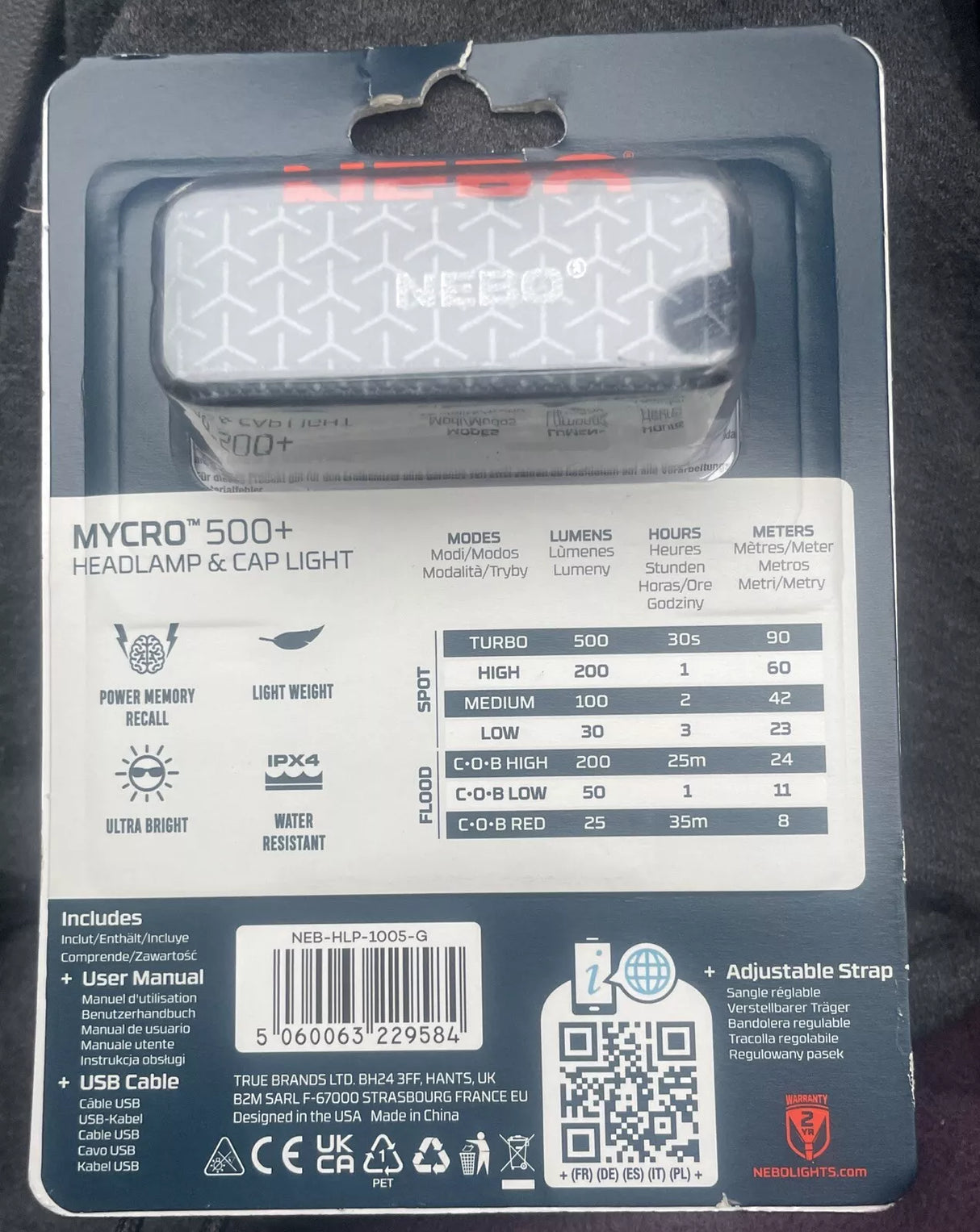 NEBO Mycro 500+ Headlamp | Rechargeable - NEB-HLP-1005G