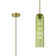 Samed Single Pendant, 1 Light Adjustable E27, Brass Gold / Green
