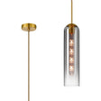 Samed Single Pendant, 1 Light Adjustable E27, Brass Gold / Smoke Fade