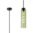 Samed Single Pendant, 1 Light Adjustable E27, Satin Black / Green