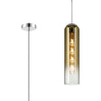 Samed Single Pendant, 1 Light Adjustable E27, Polished Nickel / Gold Fade