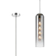 Samed Single Pendant, 1 Light Adjustable E27, Polished Nickel / Smoke Fade