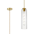Samed Single Pendant, 1 Light Adjustable E27, Satin Gold / Clear