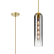 Samed Single Pendant, 1 Light Adjustable E27, Satin Gold / Smoke Fade