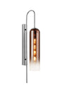 Samed 70cm Curved Wall Light, 1 Light E27, Polished Nickel / Copper Fade
