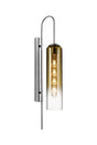 Samed 70cm Curved Wall Light, 1 Light E27, Polished Nickel / Gold Fade