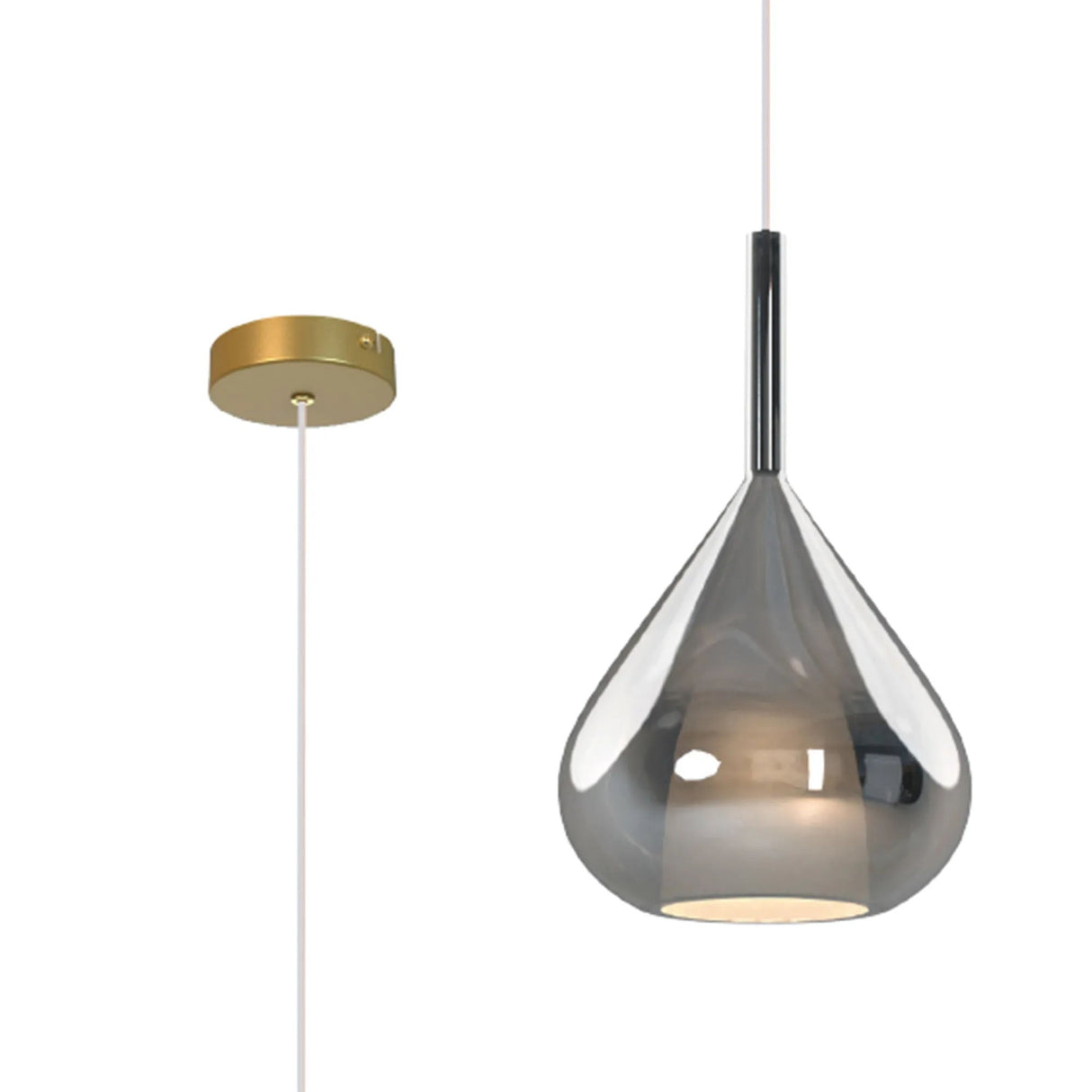 Sanson Pendant Reuleaux Triangle Shade, 1 x E27, Gold/Chrome Glass