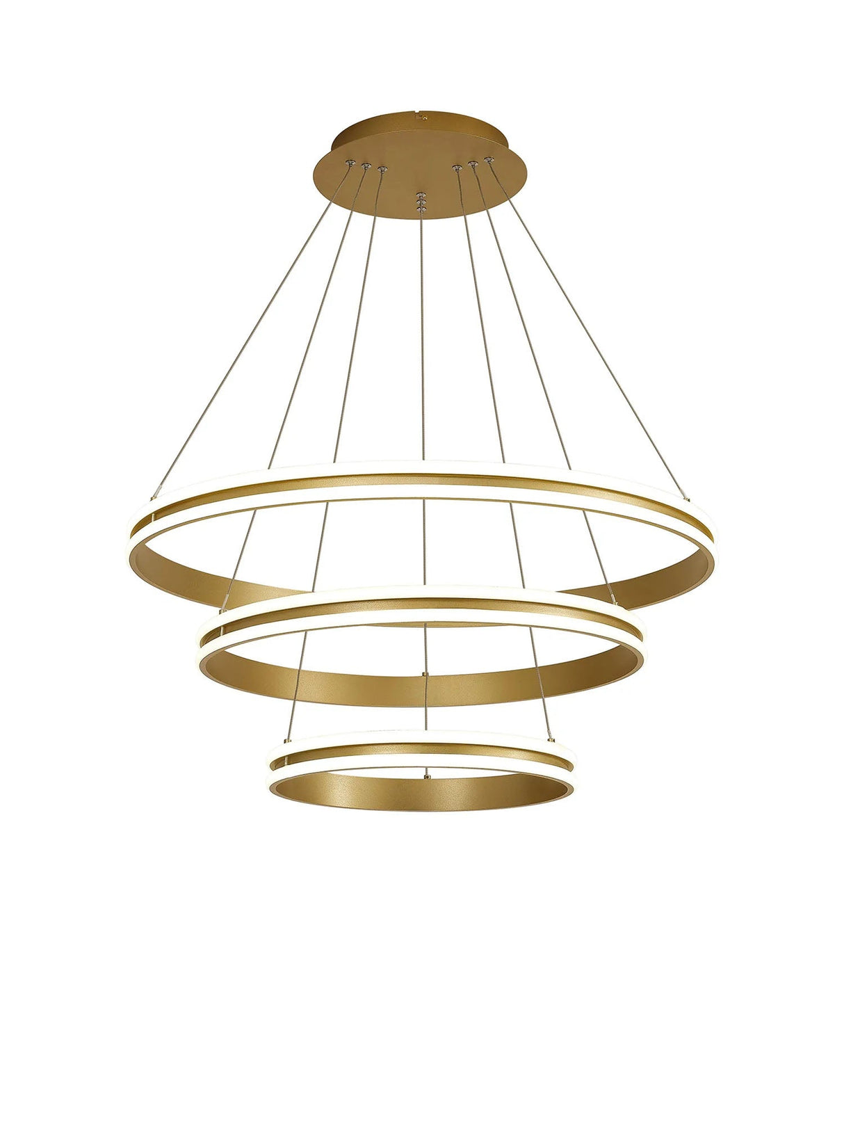 Schwarz Pendant, 3 Light 50W,30W,20W LED, 3500K, Dimmable, Sand Gold
