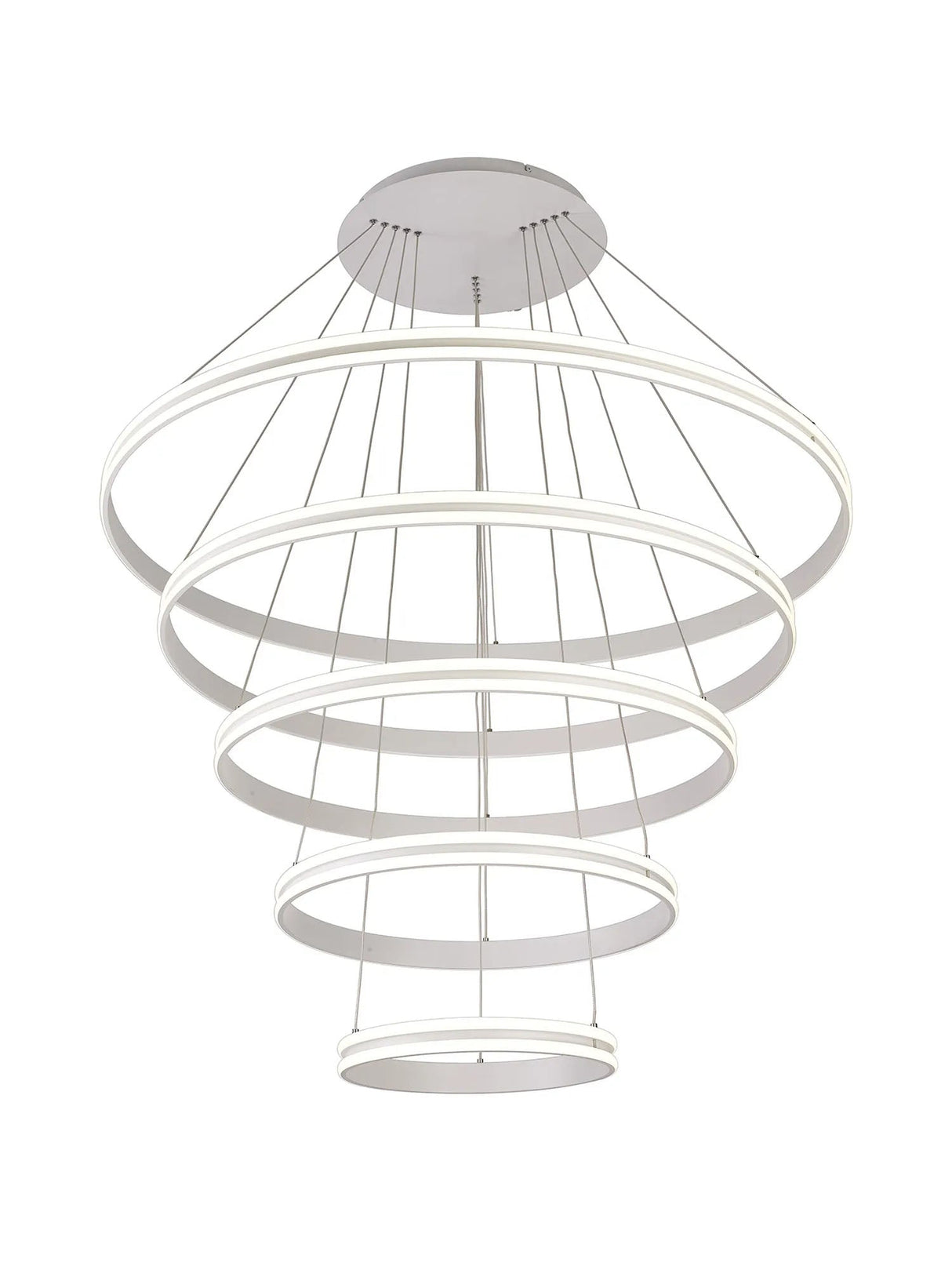 Schwarz Pendant, 5 Tier 150W LED, 4000K, 6800lm, Triac Dimmable, Matt White, 3yrs Warranty