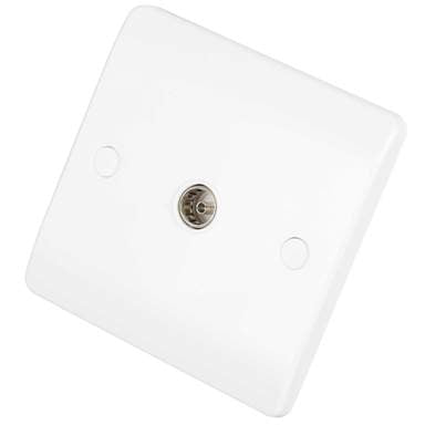 Scolmore Click Mode 1 Gang Non Isolated Coaxial Socket White