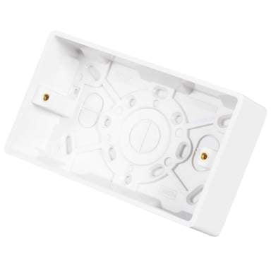 Scolmore Click Mode 2 Gang 35mm Pattress Back Box White