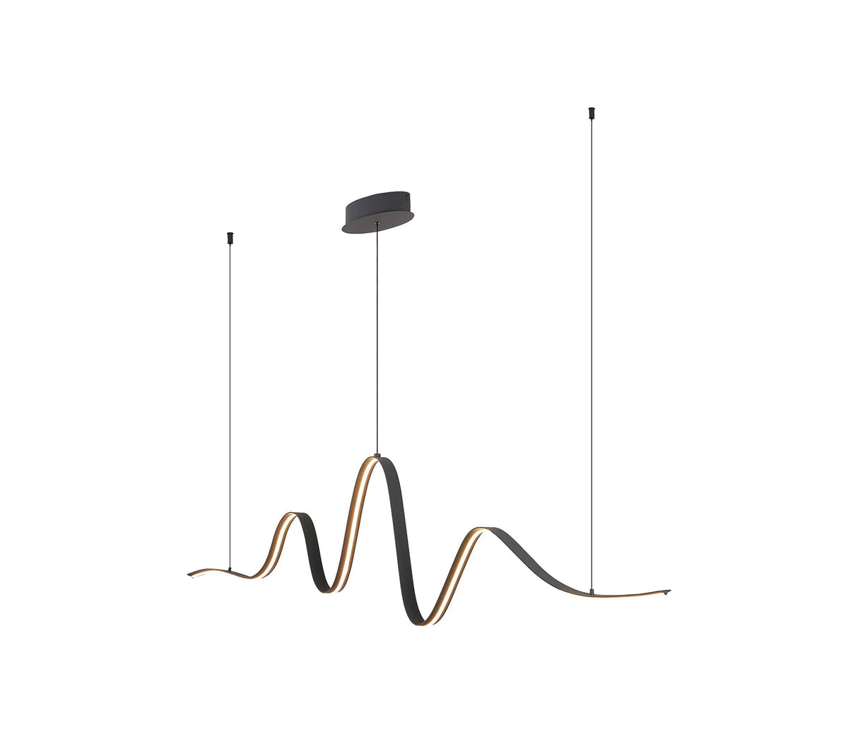 Seek Wave Pendant, 1 x 34W LED, Triac Dimmable, 3000K, 2000lm, Dark Grey, 3yrs Warranty