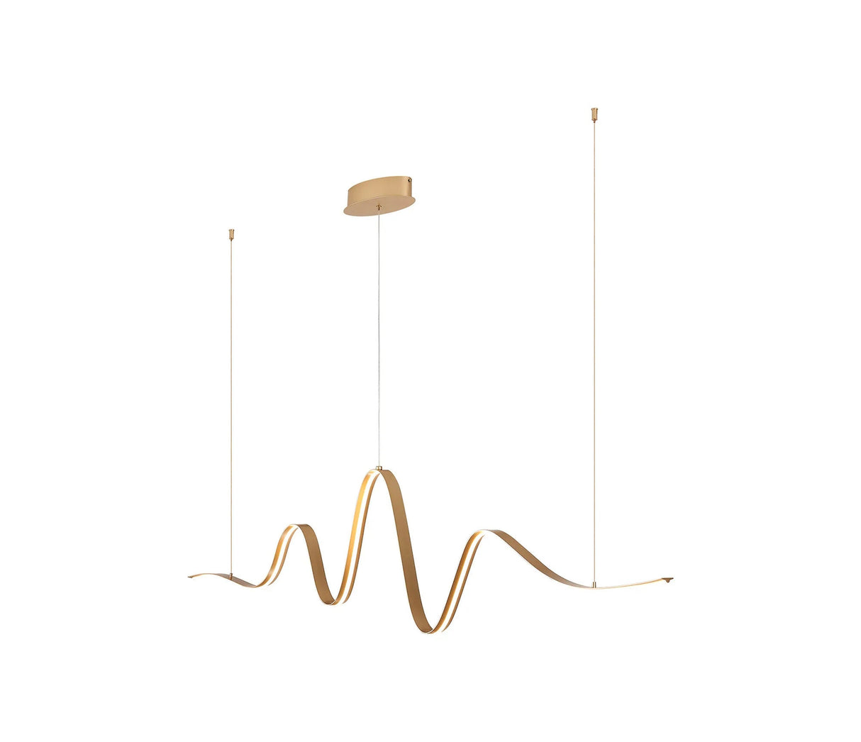 Seek Wave Pendant, 1 x 34W LED, Triac Dimmable, 3000K, 2000lm, Gold, 3yrs Warranty