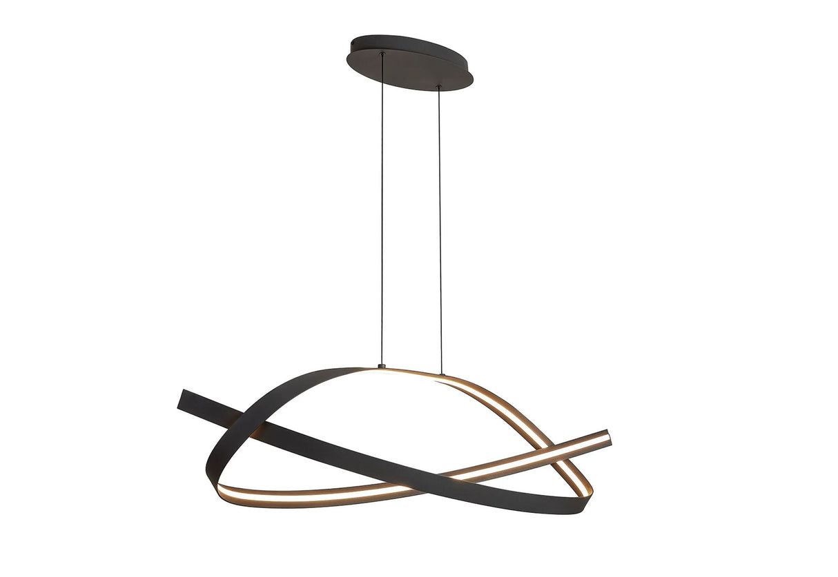 Seek Loop Pendant, 1 x 36W LED, Triac Dimmable, 3000K, 2400lm, Dark Grey, 3yrs Warranty