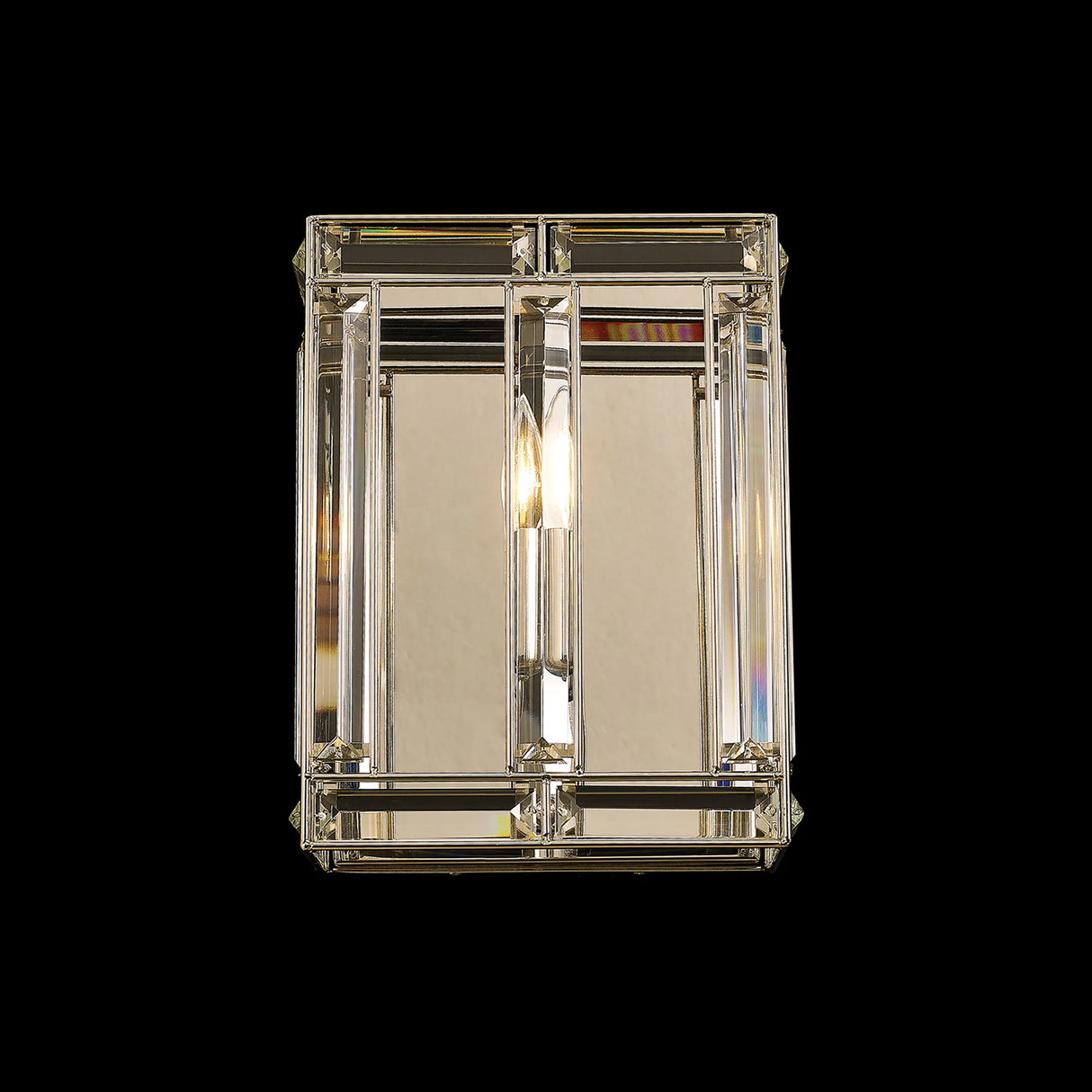 Ellison Square Wall Light, 1 x E14, Polished Nickel