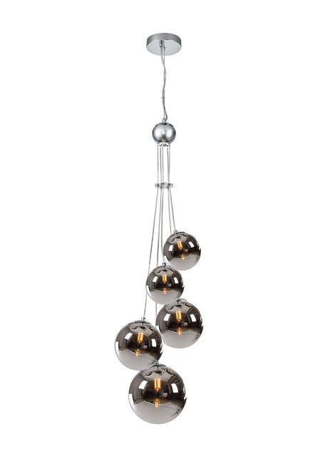 Suggett Cluster Pendant, 5 x G9, Polished Chrome/Chrome