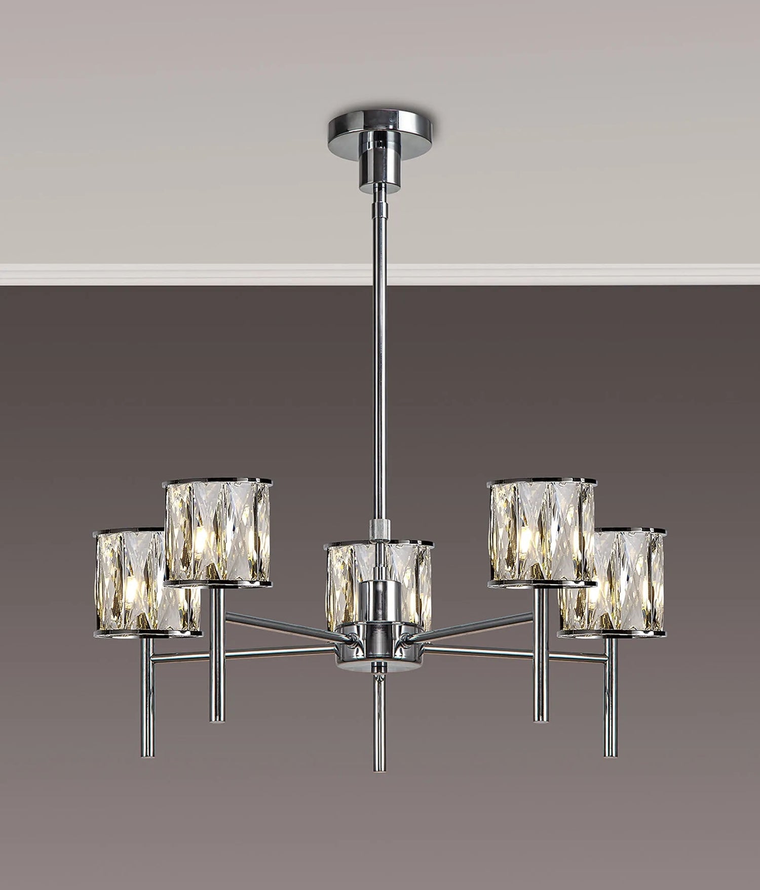 Swindlehirs 5 x G9 Telescopic/Semi Flush Chrome/Clear Crystal Shade