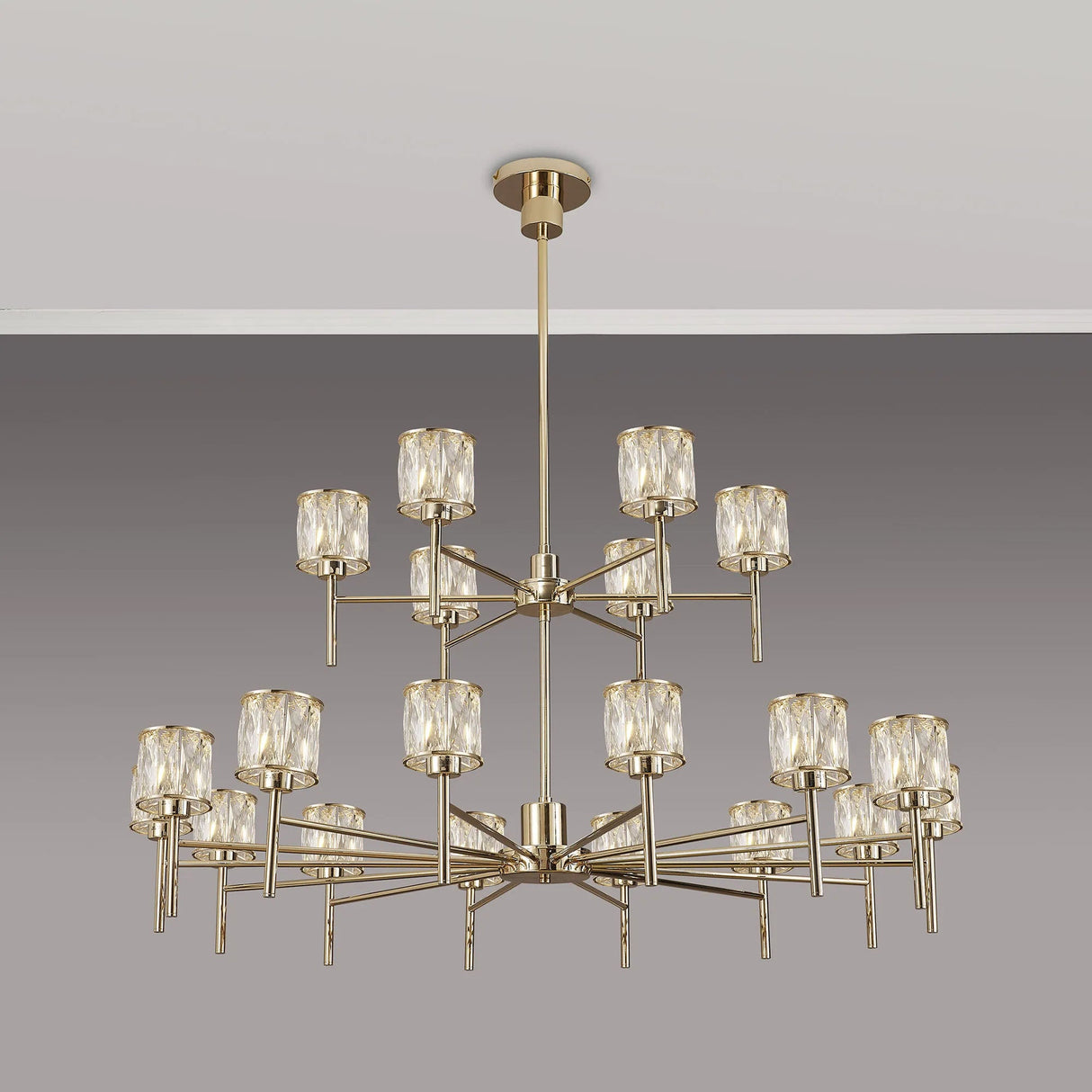 Swindlehirs 20 x G9 2-Tier Light French Gold/Clear Crystal Shade