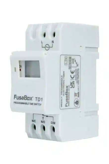 FuseBox TD1 Digital Time Clock 7 Day 1CH 150HR Reserve 16 Memory Locations