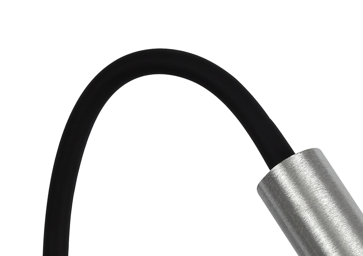 Ursemsen Wall Lamp, 1 Light Adjustable Switched, 1 x 5W LED, 3000K, 311lm, Black/Aluminium, 3yrs Warranty