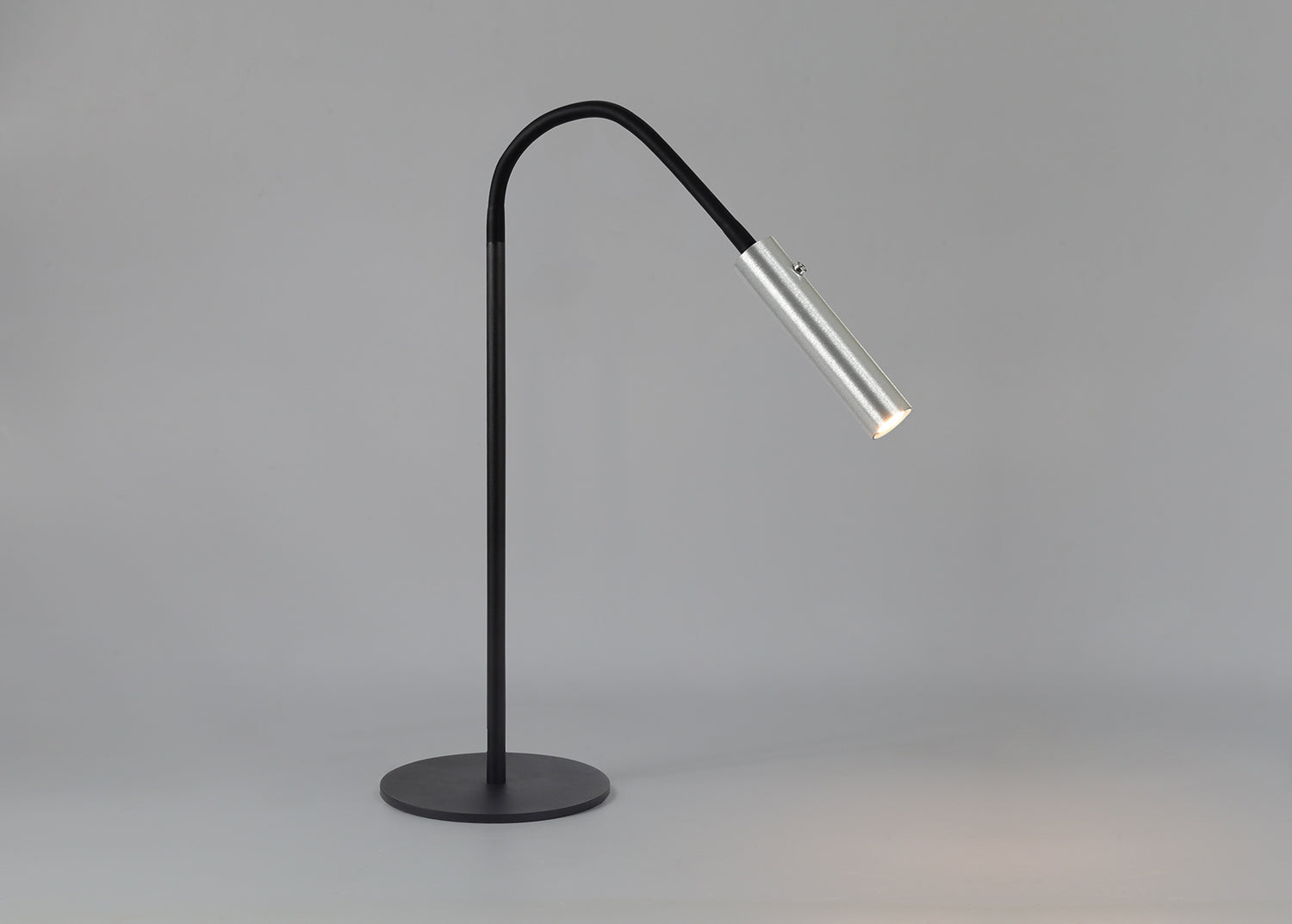 Ursemsen Table Lamp, 1 Light Adjustable Switched, 1 x 7W LED, 3000K, 436lm, Black/Aluminium, 3yrs Warranty