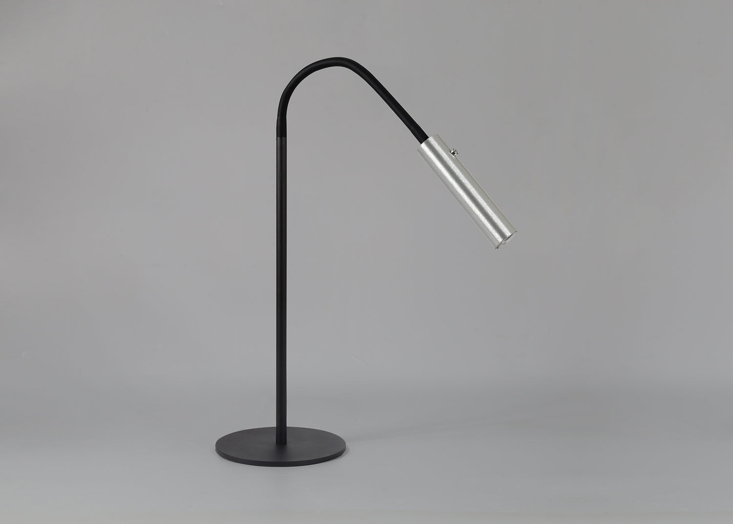 Ursemsen Table Lamp, 1 Light Adjustable Switched, 1 x 7W LED, 3000K, 436lm, Black/Aluminium, 3yrs Warranty