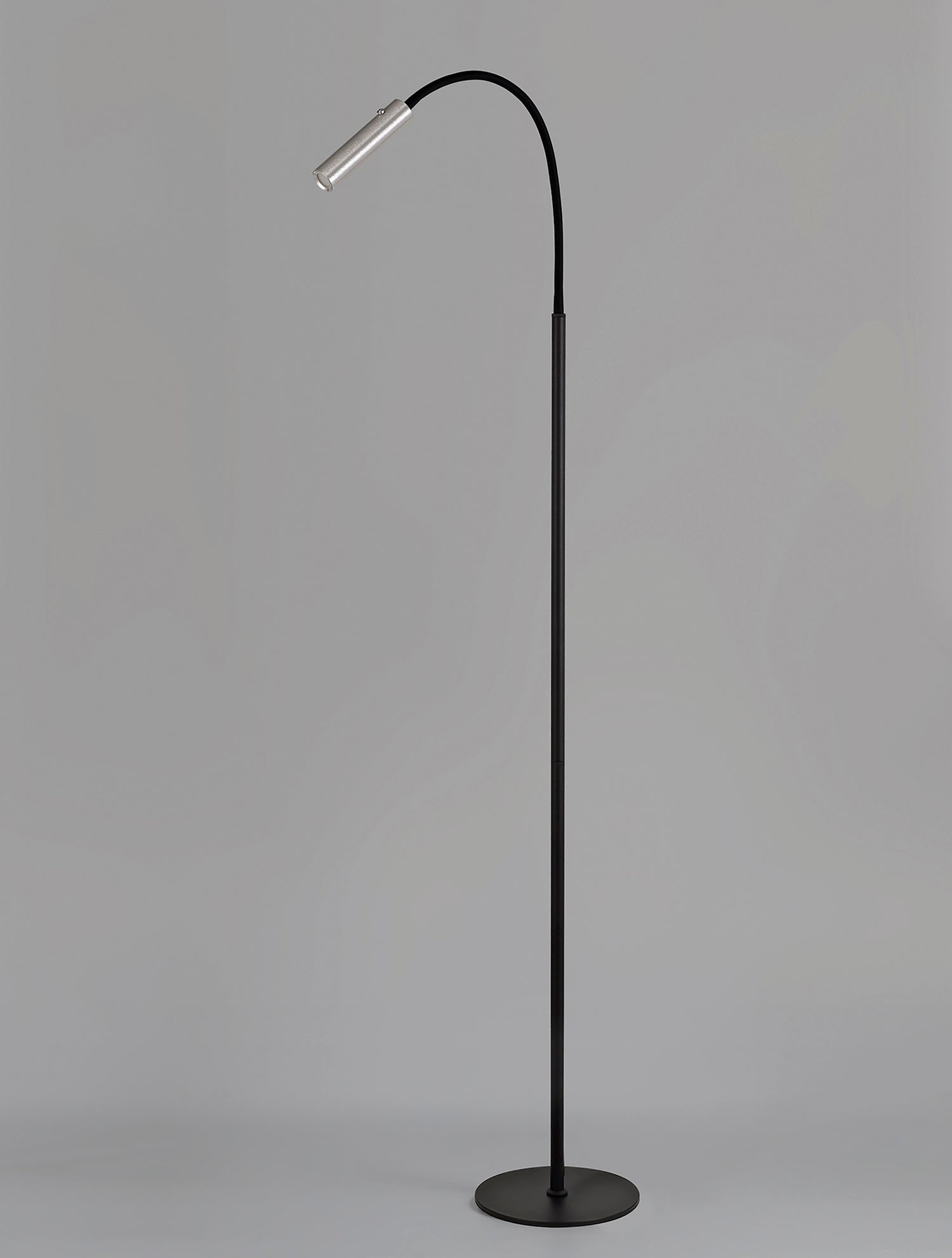 Ursemsen Floor Lamp, 1 Light Adjustable Switched, 1 x 7W LED, 3000K, 436lm, Black/Aluminium, 3yrs Warranty