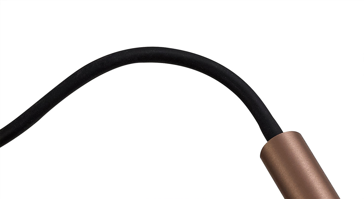 Ursemsen Ceiling, 1 Light Adjustable Arm, 1 x 5W LED, 3000K, 310lm, Black/Satin Copper, 3yrs Warranty