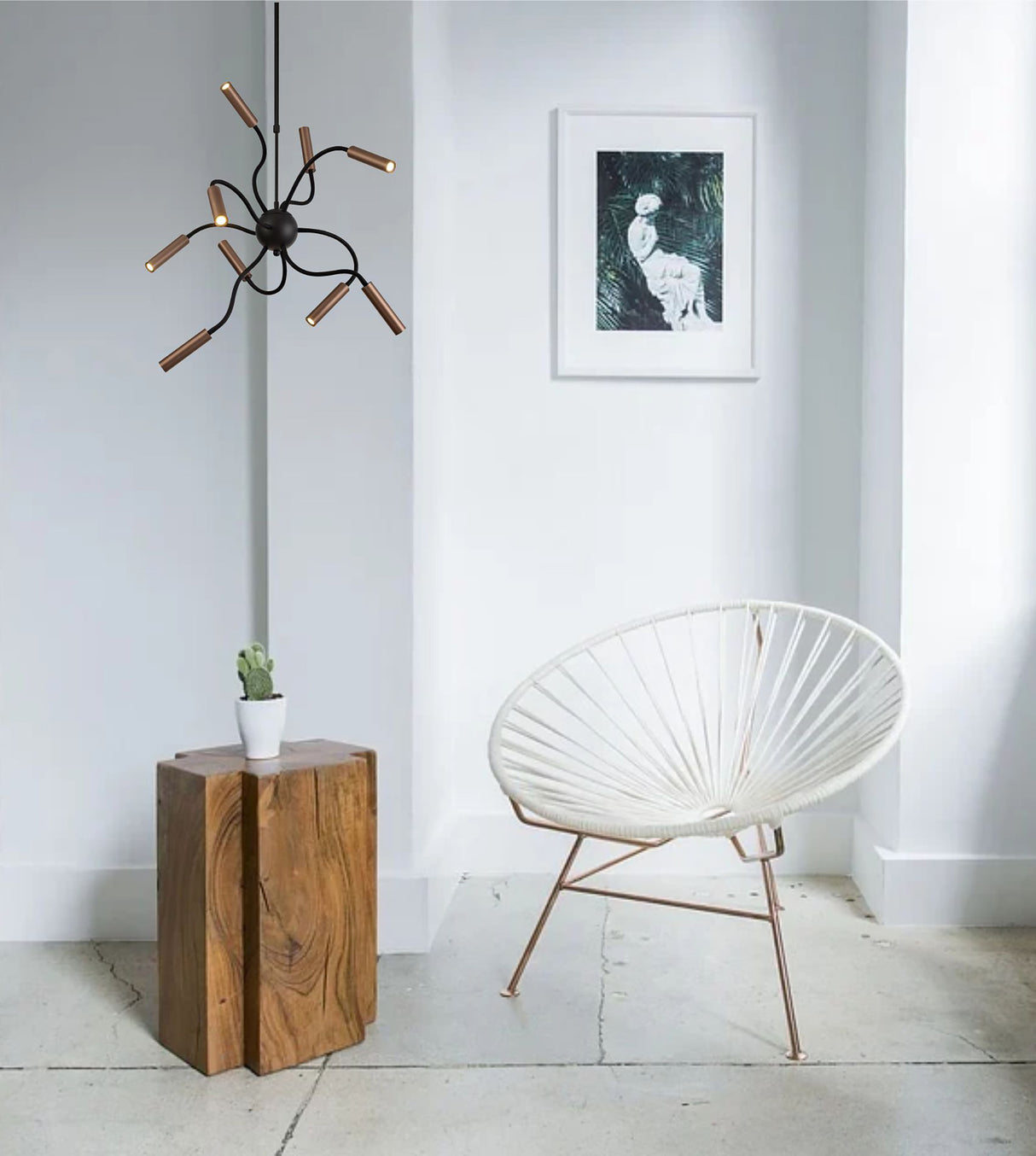 Ursemsen Ceiling, 1 Light Adjustable Arm, 1 x 5W LED, 3000K, 310lm, Black/Satin Copper, 3yrs Warranty