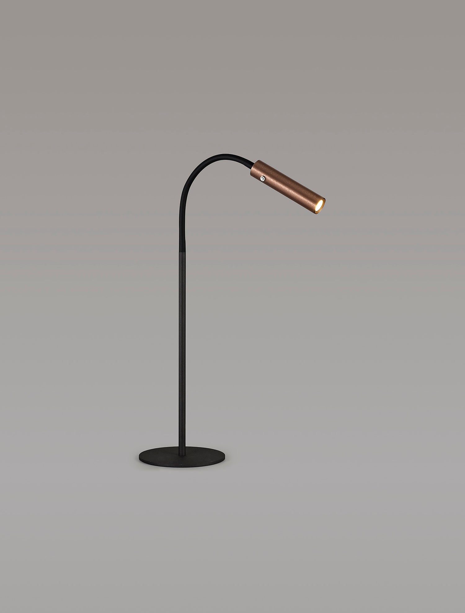 Ursemsen Table Lamp, 1 Light Adjustable Switched, 1 x 7W LED, 3000K, 436lm, Black/Satin Copper, 3yrs Warranty