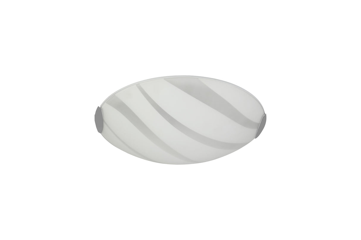 Whitworth Ceiling 30cm, 1 x 12W LED, 3000K, 666lm, Polished Chrome/White, 3yrs Warranty