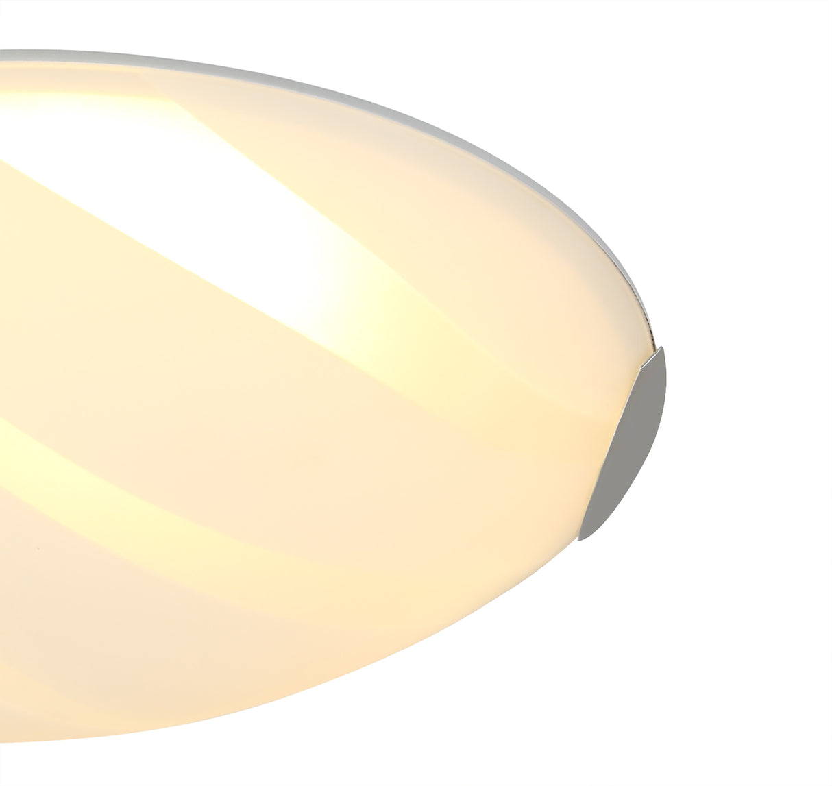 Whitworth Ceiling 30cm, 1 x 12W LED, 3000K, 666lm, Polished Chrome/White, 3yrs Warranty