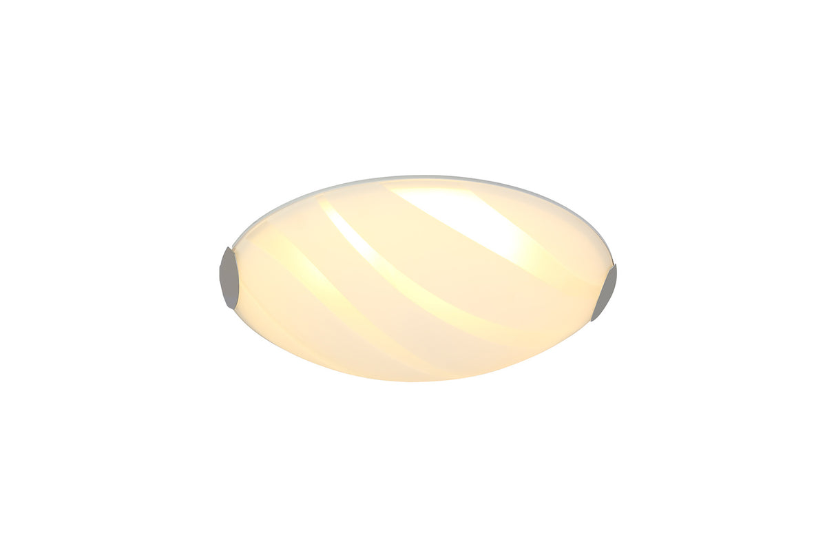 Whitworth Ceiling 30cm, 1 x 12W LED, 3000K, 666lm, Polished Chrome/White, 3yrs Warranty