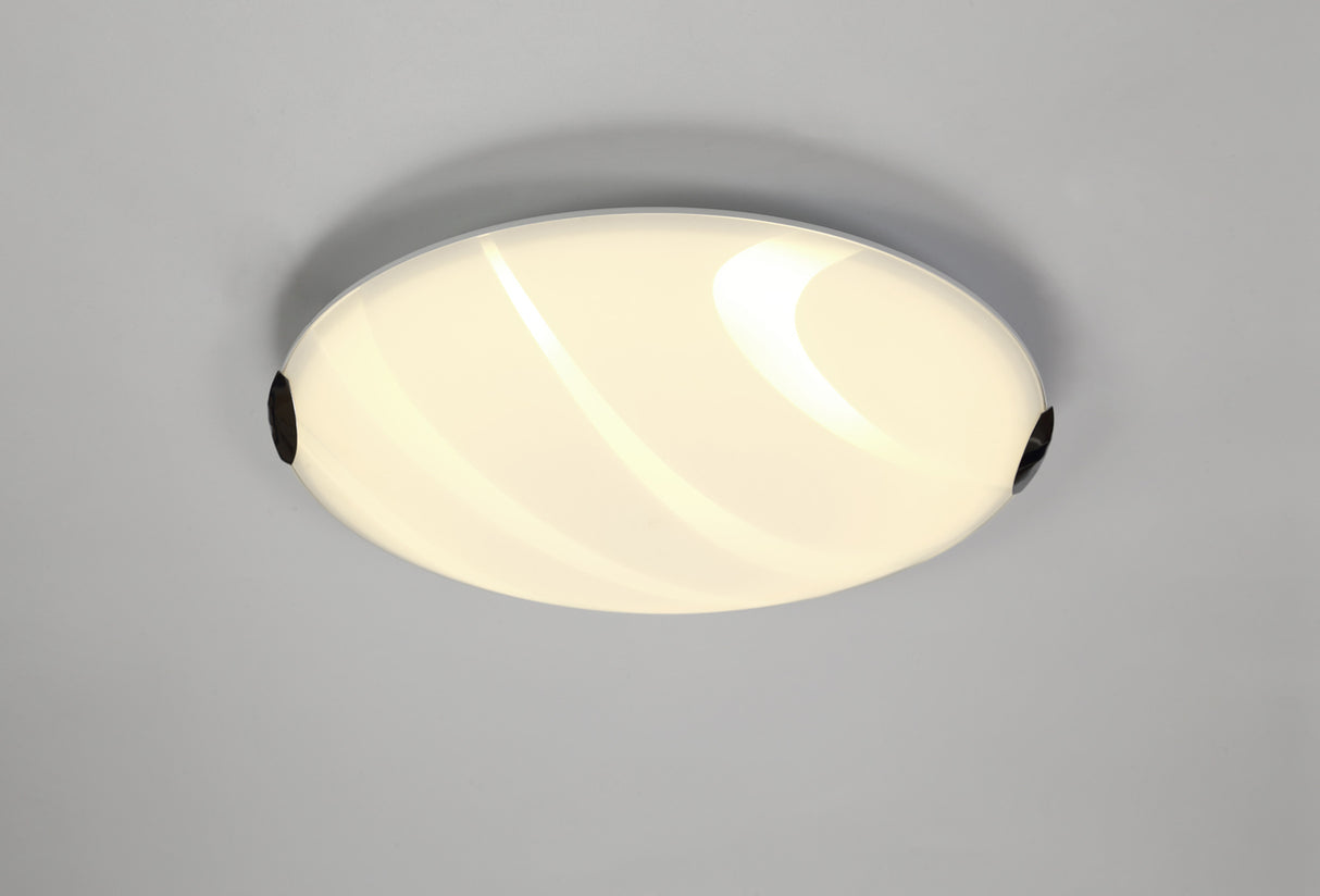 Whitworth Ceiling 40.5cm, 1 x 24W LED, 3000K, 1404lm, Polished Chrome/White, 3yrs Warranty