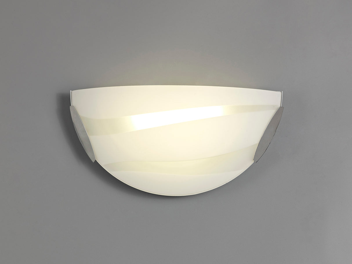 Whitworth Wall Lamp, 1 x 12W LED, 3000K, 780lm, Polished Chrome/White, 3yrs Warranty